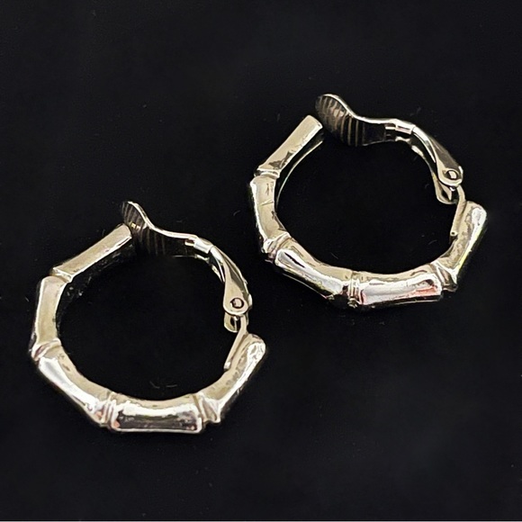 Trifari Jewelry - ✨Signed Trifari Vintage Bamboo Style Small Hoop Earrings